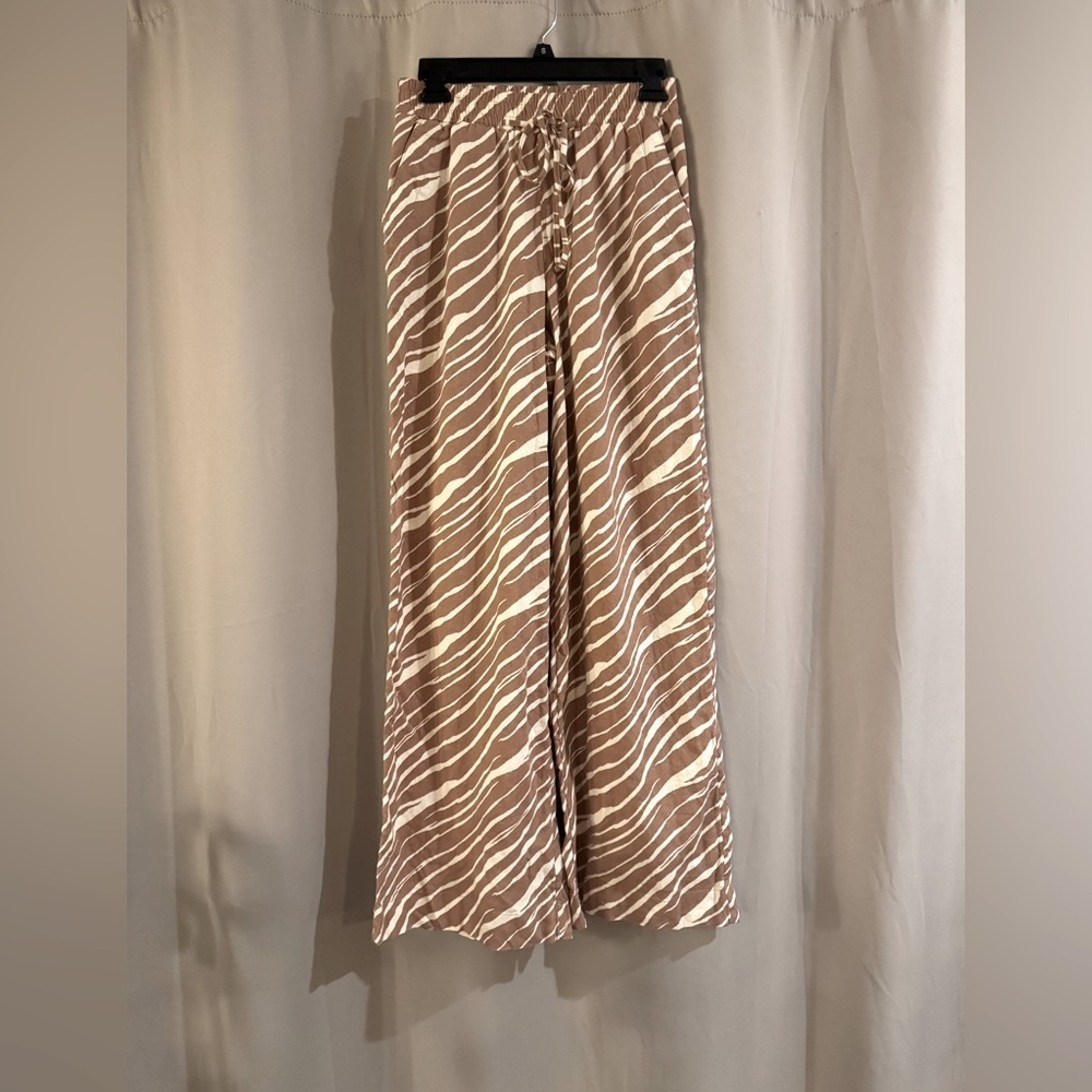 A New Day Brown and White Zebra Print Wide Leg Pants